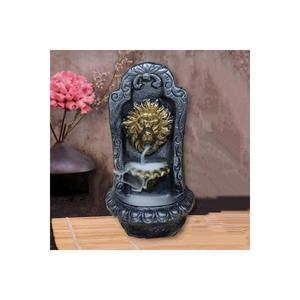 Bruciatore di incenso in calcestruzzo decorativo riflusso con testa di leone in oro nero