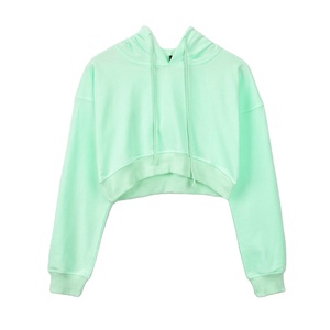 Sudadera Corta con Capucha para Mujer, Bordado de Toalla y Detalles de Remaches, Spandex/Algodón, Tallas S-XL, Ropa para Baile y Ejercicio - Product Image 4