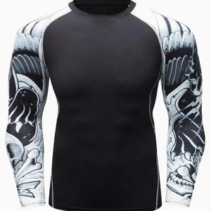 Camiseta de Compresión Rash Guard para Hombre, OEM ODM, Impresión por Sublimación, Spandex, BJJ, Surf, Buceo, MMA, Gimnasio, Entrenamiento - Product Image 3