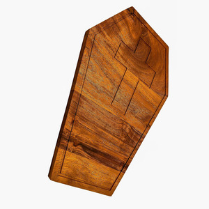 Planche à découper en forme de cercueil en bois d'acacia massif avec jus rainuré pour décor et apéritif servant directement de l'usine d'approvisionnement en gros - Product Image 1