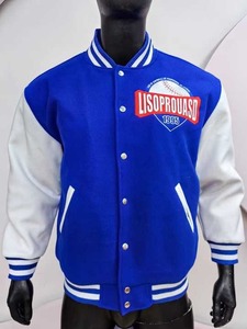 Blouson universitaire de baseball personnalisé pour homme, col montant fin, logos brodés, options grandes tailles, style urbain, hiver - Product Image 3