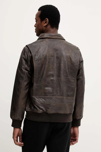 Chaqueta de cuero genuino para hombre de la mejor calidad, soporte frontal para otoño e invierno, estilo callejero, teñido liso, diseño personalizado, moda ajustada - Product Image 3