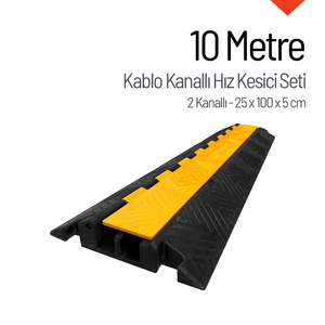 Juego de Reductores de Velocidad de 2 Canales, Cable de 10 Metros (25 x 100 x 5 cm) para Productos Viales - Product Image 1