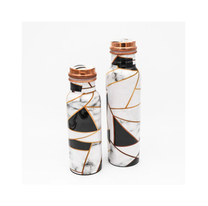 Unique Style Copper Bottle <b>Top</b> Selling Leak Proof Pure Copper With Enamel Printed Ayurvedic Custom Made Copper Bottle - Product Image 3