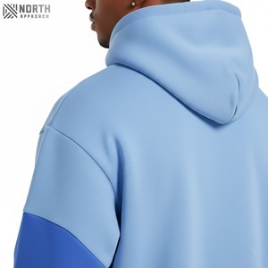 100% Cotton Fleece <b>Distressed</b> Embroidery Breathable Hooded Tracksuits for Men Flare Sweat Pants Hoodie Set Puff Printing Logo - Product Image 5