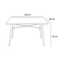 Table d'extérieur Luzete en métal blanc et bois, prête à l'exportation depuis l'Espagne, pour villa, cuisine et repas en extérieur