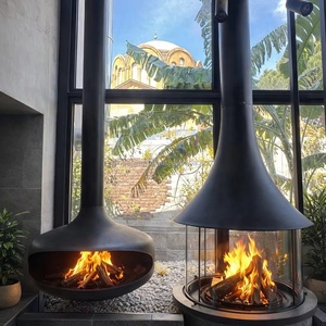 Estufa <span class=keywords><strong>de</strong></span> <span class=keywords><strong>Leña</strong></span> Suspendida, Chimenea Moderna <span class=keywords><strong>de</strong></span> Fuego Real <span class=keywords><strong>para</strong></span> Hotel, Villa, Apartamento, Sala <span class=keywords><strong>de</strong></span> Estar, Calentadores Potentes <span class=keywords><strong>de</strong></span> 50m³ <span class=keywords><strong>de</strong></span> Alto Rendimiento - Product Image 2