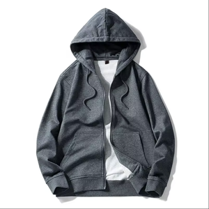 Sweat à capuche d'hiver pour homme 100 % coton de haute qualité, entièrement zippé, coupe oversize, épaules tombantes, épais, avec broderie 3D et logo personnalisé imprimé - Product Image 5