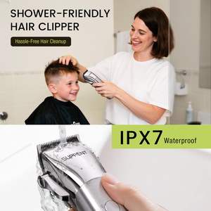 Tondeuse à cheveux sans fil professionnelle de haute qualité, étanche IPX7, rechargeable par USB, avec manuel d'utilisation en français pour usage domestique - Product Image 5