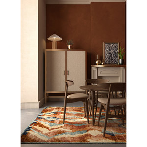 Tapis en laine noué à la main Erbe, motif géométrique abstrait rouge-orange, Kilim pour adolescents, pour entrée de maison, couloir - PKWL-7007 9x12 Rectangulaire - Product Image 5