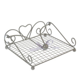 Porta Servilletas de Mesa para Decoración del Hogar, Porta Servilletas de Metal de Alta Calidad con Diseño de Corazón, Soporte Decorativo para Servilletas de Hierro Crema - Product Image 2