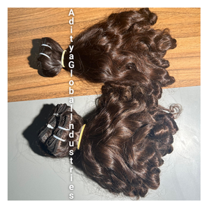 Principaux fournisseurs Extensions de cheveux de temple indien vierge Remy de meilleure qualité, bouclés et rebondissants: modèle non permanent - Product Image 1