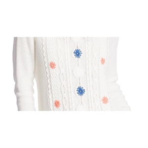 Cardigan Casual da Donna CeCe in Maglia Intrecciata Premium Bianco Naturale con Applicazioni Ricamate Traspirante Stile Aperto Disponibile dalla Taglia XS alla L - Product Image 3