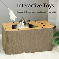 Boîte de jeu de maison de griffoir de chat de carton en bois interactif empilable ondulé durable du Vietnam