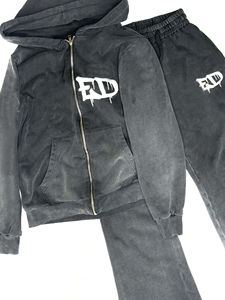 Conjunto Deportivo de Chándal con Capucha y Pantalones Jogger de Estilo Vintage con Lavado Ácido y Logotipo Personalizado 2026, para Hombre, Invierno, 2 en 1, Cortavientos, Talla Grande - Product Image 5