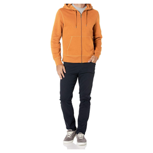 Pull à capuche en polaire 100% coton pour hommes fermeture éclair complète respirant confortable HeavyGSM brodé bouffée vêtements d'hiver solides - Product Image 6