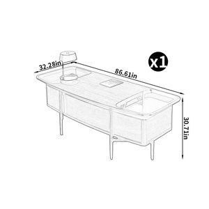 Dark Brown Solid Wood Rectangle Computer <b>Desk</b> with Spacious Natural-Grain Surface Stable Design 1-Year Warranty - Product Image 3
