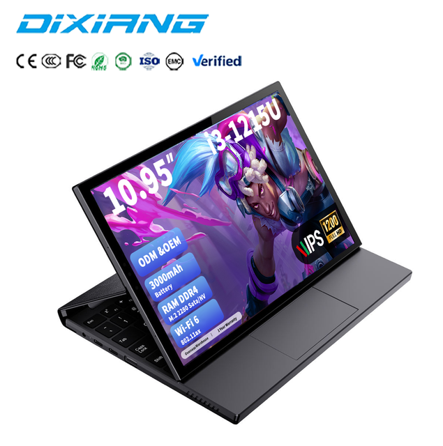 Laptop I3-1215U 6 Core 2 in 1 OEM Touch Screen PC 10.95" IPS 1920x1200 16GB 512GB SSD 360 Foldable Tablet Notebook Yoga Business