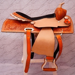 Tachuela de caballo de cuero occidental sintético de sillín inglés de calidad superior para carreras de barriles y características de resistencia de placer de sendero - Product Image 1