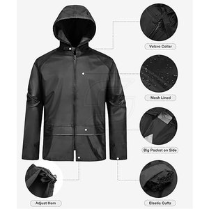Chándal impermeable con capucha para hombre con características ajustables y ropa de calle de invierno de marca personalizada disponible a granel - Product Image 3