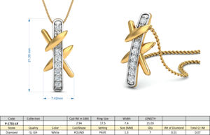 Collier avec pendentif unisexe en laiton double ton sertissage de lunette pour femme CZ Zircon Gemstone Factory Design Unique Peace Shape Pattern - Product Image 4