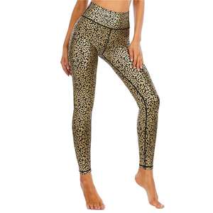 Transpirable Spandex Gym Workouts Yoga Butt Lift Tejido de punto Cintura alta Leggings deportivos para mujeres - Product Image 4