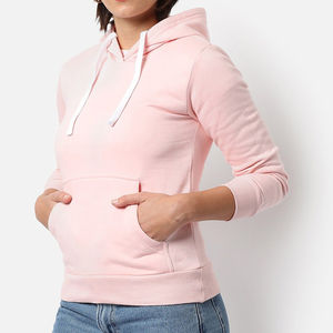 Sudaderas con capucha informales de alta calidad para mujer, Material de algodón puro 100%, logotipo de aduana transpirable, servicio OEM, sudaderas con capucha para mujer fáciles de lavar - Product Image 3