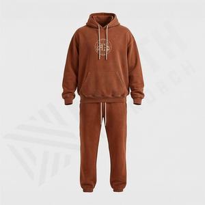 Meilleure vente Survêtement décontracté 100% coton uni pour homme Haute qualité Personnalisable Couleur unie Respirant Hiver Gym Fitness - Product Image 1