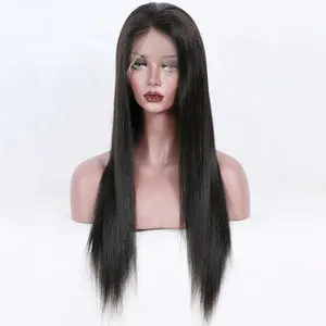 100% Unprocessed Indian Temple 32'' Raw Natural Straight 13x4 Frontal Hd Lace Wig Single Donor Hair Average Cap Size Long Length