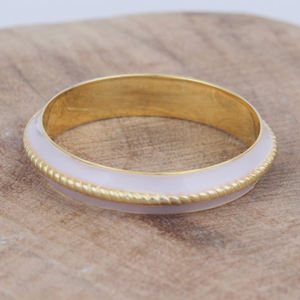 Trendy Designer 925 Sterling Silver Classic <b>Ring</b> with Yellow Gold Plating <b>Plain</b> Enamel Fine <b>Ring</b> - Product Image 2