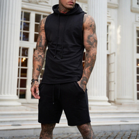 Ensemble de survêtement d'été pour hommes, idéal pour la gym et l'entraînement, avec logo personnalisé, en coton respirant, couleur personnalisée, tricoté, imprimé numérique 3D sur mesure