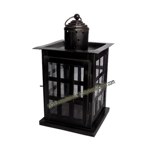 Top Selling High Quality Square Iron Candle <b>Lanterns</b> in <b>Black</b> Color for Home Restaurant Hotel Party and Festival Decoration - Product Image 3