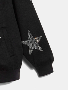Heartbreak Rhinestone New Web Unisex Lose Full <b>Zip</b>-<b>up</b> <b>Cardigan</b> Rhinestone Hoodie New Custom Design - Product Image 4