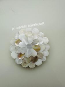 กระจกกระจกหินธรรมชาติฝังมุกทรงกลมแฮนด์เมดดีไซน์ทันสมัยลวดลายดอกไม้สวยงามกระจกตกแต่งอย่างสวยงาม - Product Image 4