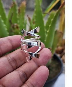 Bague réglable en argent Bague enveloppante multicouche faite à la main Bijoux en argent sterling 925 pour femme Cadeau pour elle - Product Image 3