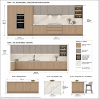 Proveedor de Gabinetes de Cocina para Apartamentos Multifamiliares, Gabinetes de Estilo Europeo Moderno para Proyectos de Desarrollo Residencial