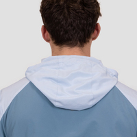Chaqueta cortavientos con cremallera a prueba de agua personalizada, chaqueta deportiva de manga larga con estampado de puños ajustables de nailon y poliéster para hombre