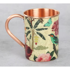 Nature Camouflage Enamel Finished High Standard Quality Metal Made <b>Copper</b> Antique Finished Interior Drinkware Mugs From India - Product Image 1
