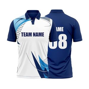 Sublimation Designs T Shirt Team Maillot de cricket confortable Nom et numéro personnalisés Maillot de cricket en polyester - Product Image 1