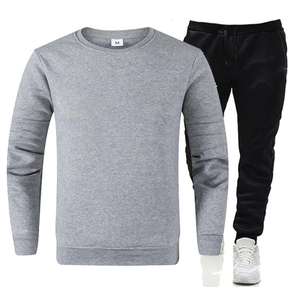 Venta al por mayor personalizado liso entrenamiento cuello redondo chándal para hombres de alta calidad de talla grande XL chándal ropa de calle entrenamiento uso logotipo - Product Image 4