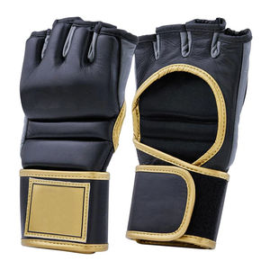 Guantes de MMA de Cuero Genuino para Entrenamiento de Artes Marciales, Guantes de Cuero Vacuno para Dedos - Product Image 1