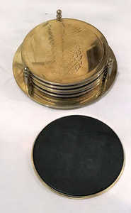 Sous-verres à thé en laiton massif de forme ronde au design fabuleux sous-verres en métal de taille personnalisée de qualité supérieure pour la cuisine et la salle à manger - Product Image 5