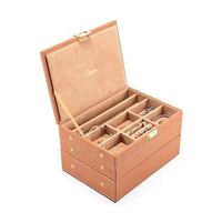 Boîte à bijoux rectangulaire en bois laqué avec miroir de maquillage et lampe, couleur personnalisable, OEM/ODM disponible