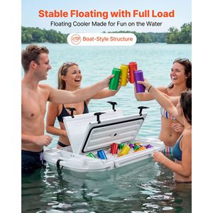 ORIGINAL NEW 40 QT <b>Floating</b> Cooler Box Premium LLDPE Amphibious Drink Cooler <b>Water</b> Latch with Dry Storage Tow Rope - Product Image 2