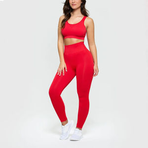 Nuevo Estilo de Moda, Ropa Deportiva Personalizada, Ropa de Yoga de Cintura Alta de Spandex y Poliéster, Conjuntos de Yoga Sin Costuras para Mujer - Product Image 1
