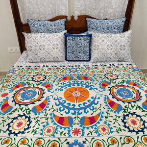 ปลอกหมอนอิงผ้าพิมพ์ลายเป็ดสีสันสดใสแบบดั้งเดิมผ้าปักลายดอกไม้ผ้าอาริทำงานแบบ100% - Product Image 1