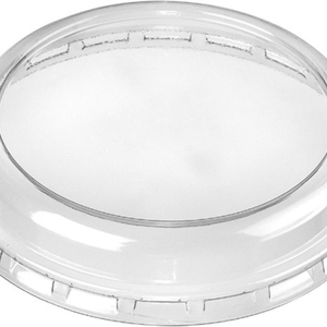 Tapa de vaso desechable con logotipo personalizado, transparente, MonoPET, certificado BRC, Grado Alimenticio, reciclado, transparente, ensalada, embalaje Premium - Product Image 1