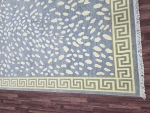 Alfombras persas anudadas a mano turcas, patrón abstracto de perlas marinas, algodón de alta calidad para el diseño del área de la sala de estar, hogar calmante - Product Image 5