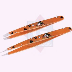 Pinzas de Cejas Inclinadas de Acero Inoxidable de Alta Calidad Profesional, Coloridas, con Logotipo Personalizado para Ojos - Product Image 4