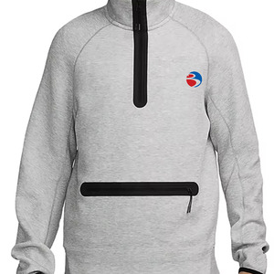 Sweat-shirts à capuche brodés pour hommes personnalisés, hiver, demi-zip, 100% coton, surdimensionné, épaules tombantes, fermeture éclair de haute qualité, poche - Product Image 1